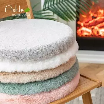 Nordic Plush Buttocks Cushion, Sofa Cushion, Office Anti-skid Desk and Chair Cushion, Thickened Winter Warmth Cushion 45x45cm белый