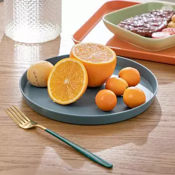 Nordic PP поддон пластиковый поднос еда хлебная форма зеленый круглый хранение бытовые кухонные принадлежности гостиничный сервиз поднос десерт 22cm