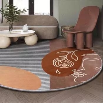 Nordic Round Carpet Гостиная Ковры Декор Спальня Комод Коврик Круглый Напольный Коврик Спальня Корзина Стол Вращающийся Кресло Ковры 80cm diameter
