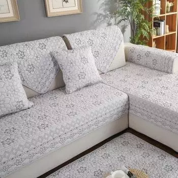 Nordic Simple Чистый хлопок Диванная подушка Ткань Диванная подушка Нескользящая Модный Чистый хлопок Стирать Диванное Полотенце 70x70cm 1pc