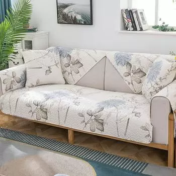 Nordic Simple Cotton Sofa Cushion All Year Round Neutral Non-Slip Cushion Elegant Pure Cotton Solid Wood Leather Fabric Backrest Towel Dark incense 70*70
