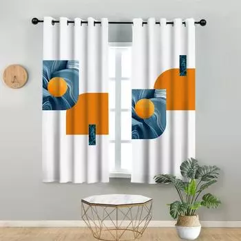 Nordic Simple Elk High-end Modern Light Luxury Living Room Bedroom New Chinese High Shading Curtain New Model Blackout Drape W55 X H120cm X 2&HOOK