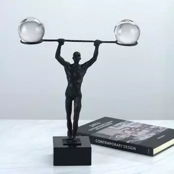 Nordic Simple Modern Iron Sports Figure Скульптура Гостиная Светильник Роскошный Мягкий Декор Образец Украшения Комнаты