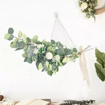Nordic Simple Simulated Flower Lintel Flower Eucalyptus Leaf Fake Flower Bedroom Wedding Flower Wall Decoration Wall Flower белый