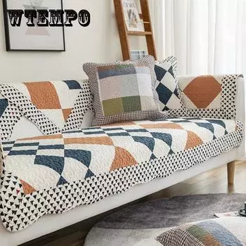 Nordic Simple Sofa Cushion All-season Anti-slip Pure Cotton Washable Cotton Fabric Summer Sofa Cover Backrest Towel 70*70cm