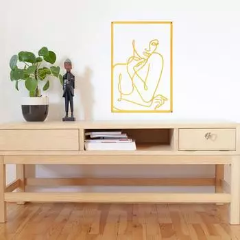 Nordic Simple Style Line Iron Art Wall Hanging Draw Gold Beauty Line Painting Figure Painting Living Room Bedroom Decoration