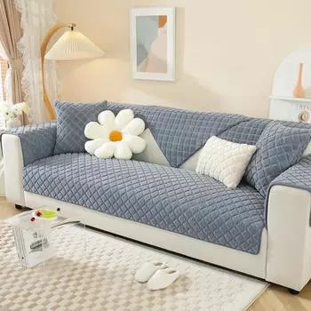 Nordic Simple Thicken Sofa Cushion Имитация овечьей шерсти Мягкий чехол для дивана Нескользящий универсальный чехол для дивана Декор для диванов 30x30cm pillowcase