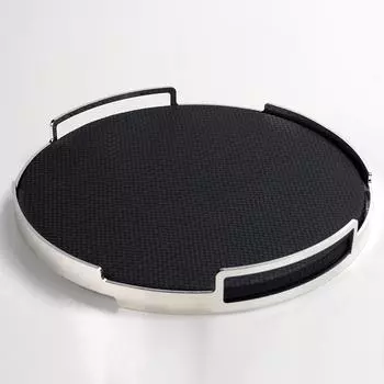 Круглый металлический поднос с кожаной ручкой в скандинавском стиле для гостиной, спальни, поднос для хранения, мягкое украшение для дома, украшения