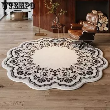 Nordic Style Light Luxury Гостиная Круглый ковер Диван Журнальный столик Напольный коврик Кресло-качалка Татами Коврик 80 * 80CM