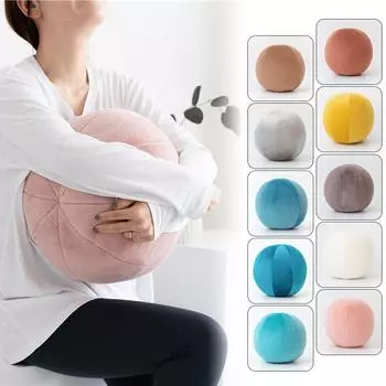Nordic Style Velvet Round Cushion Morning Ball Home Decorative Cushion Sofa Art Ball Room Salon Gallery Floor Pillow Futon diameter 30cm