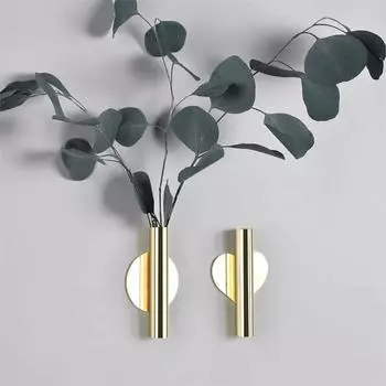 Nordic Style Wall Flower Vase Tube Modern Style Dried Flower Holder Decor for Living Room Wall Household Ornament Gifts A