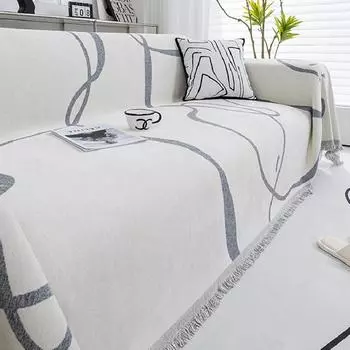 Nordic Tassel Knitted Blanket Solid Fringe Blanket for Bed Travel Sofa Shawl ThrowBlanket Large Size Air Conditioner Blanket 180x130cm