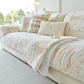 Nordic Thicken Sofa Covers for Living Room Non-Slip Sofa Towel Mat Rabbit Plush L Shaped Universal Couch Protector Home Decor 70x70 A