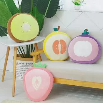 Nordic трехмерная милая подушка мангостин киви клубника плюшевая кукла фрукт детский подарок на день рождения 45cm