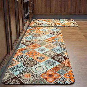 Nordic Vintage Kitchen Carpets Absorbent Anti-slip Kitchen Floor Mat For Living Room Long Area Rugs Carpets Input Door Mat 45CMx75CM
