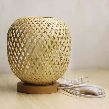 Nordic Wood Bamboo Night Light Table Lamp Bedroom Bedside Home Art Decorations plug Creative Table Lamps Home Decor US