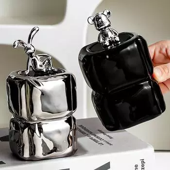 Nordic Зубная нить коробка для хранения банка для рабочего стола дома креативная зубочистка трубка ватные палочки коробка для хранения современное украшение для дома