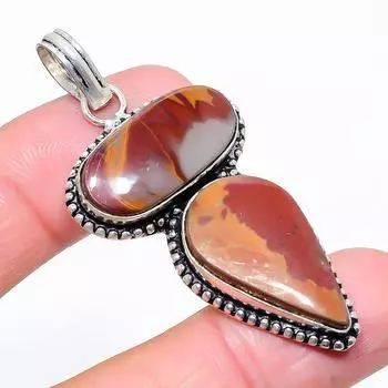 Noreena Jasper Gemstone 925 Sterling Silver Jewelry Pendant 2.36 n3L15 красный