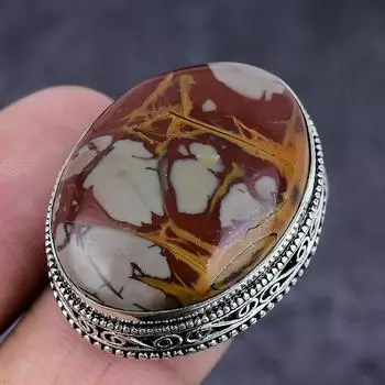Noreena Jasper Gemstone Handmade 925 Sterling Silver Jewelry Ring Size 8 w3H17
