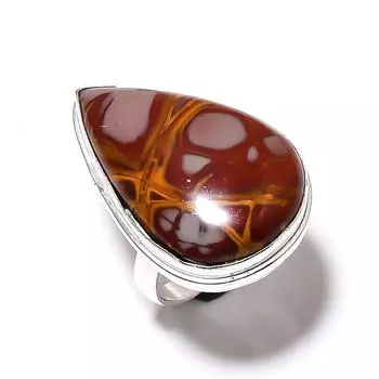 Noreena Jasper Gemstone Handmade 925 Sterling Silver Jewelry Ring Size 9 t1F09