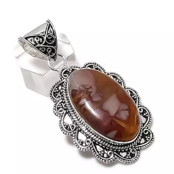 Noreena Jasper Gemstone Handmade 925 Sterling Silver Jewelry Pendant 2.29 S7M11