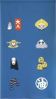 Noren Kobo Ghibli Унесенные призраками Товары для интерьера Разное Гобелен Постер Noren Haku Kaonashi Yubaba Разделитель комнаты Повязка на глаза Ширина 85 x Длина 150