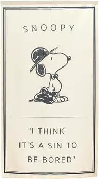 Норен Кобо Норен Снупи гобелен постер современный стильный PEANUTS SNOOPY ширина 85 x длина 150 см джентльмен Снупи 93864 слоновая кость