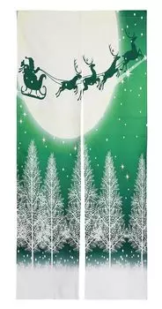 Noren Noren 180cm Length Christmas Tree Santa Claus Reindeer Winter Long Length Ornament Decoration Stylish Japanese Modern Scandinavian Long Cute