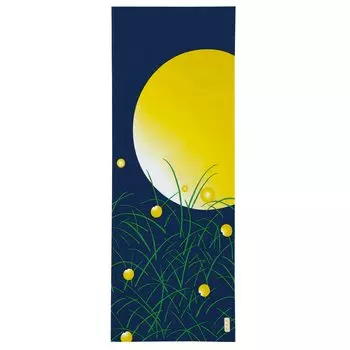 Noren Tenugui Crest Moon and Made in Tokuoka Textile Penetration Japanese Japanese Hanging Scroll Japanese Foreigner Respect for the Aged Christmas