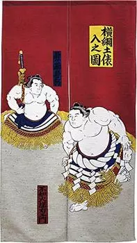 Noren Workshop Japanese Style Half Width 85 x Length New Yokozuna Dohyo Mohair Fabric 9889 Noren, Ukiyo-e, Гобелен, Занавес, Традиционный, 150 см,