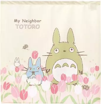 Noren Workshop Мой сосед Тоторо Сезонные растения Тоторо Гобелен Noren Ширина 85 x Длина 90 см Разделитель комнат Стильный короткий размер Тюльпан и Тоторо 11230