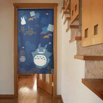 Noren Workshop Totoro Noren Ghibli Длинный гобелен Ширина 85 x Длина 150 см Приглашение на счастье Тоторо Журавль Черепаха 11075