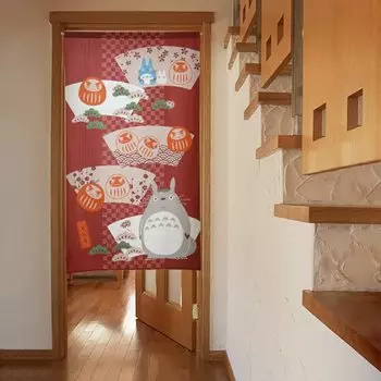 Noren Workshop Totoro Noren Ghibli Длинный гобелен Ширина 85 x Длина 150 см Удачи Тоторо Дарума 11074