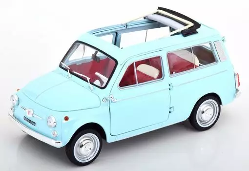 Norev Fiat 500 Giardiniera 1964 Голубой NOREV FIAT 500 Giardiniera Полностью открывающийся мини-автомобиль 1/18 [предмет] синий