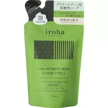 NORIGA iroha INTIMATE WASH сменный блок 135 мл Очищающее средство для деликатной зоны Чистящие средства 1: Нанесите необходимое количество на влажные руки.. 2: Стирать осторожно в круговой