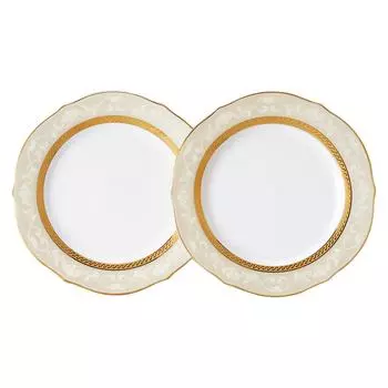 Тарелка Noritake Accent 23 см, хэмпширское золото, 2 шт., тонкий фарфор (Парный набор) Р91310/4335