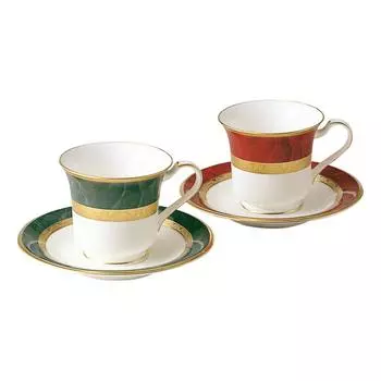 Noritake American Cup Saucer change pair 220cc Fitzgerald Hemingway 2 customers Green Marron Bone China & (color set) & Y6829/47332