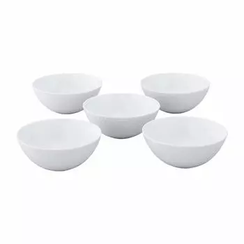 Noritake Bowl Set 14cm 490cc Rizmo White Microwave Safe Dishwasher Safe 5 Pieces Fine Porcelain F5306L/1610