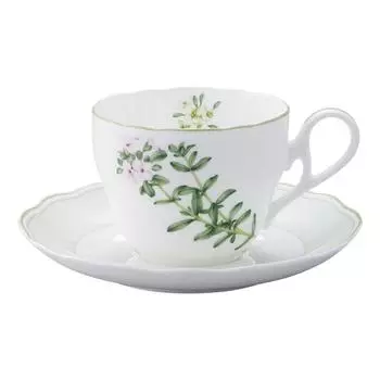 Noritake чашка-блюдце 250 куб. см английские травы подходит для микроволновой печи тимьян костяной фарфор и (Кофе чай) Т97887/4942