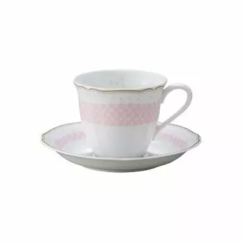 Noritake Coffee Cup Saucer 215cc Daisy Bell Microwave Safe 1 Customer Pink Fine Porcelain & T9588A/1705