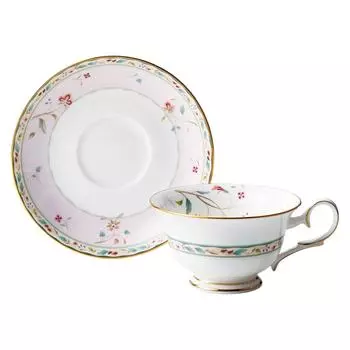 Noritake Cup Saucer 215cc Flower Chintz Pink Bone China & (Coffee Tea) T50717A/4409-5