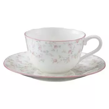 Noritake Cup Saucer 220cc Cutie Rose Microwave Safe Bone China & (Coffee Tea) T59387A/9940