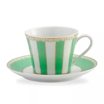 Noritake Cup Saucer 250cc Carnival Apple Green Fine Porcelain & (Coffee Tea) T002B/M-252