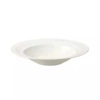 Noritake Deep Plate 23cm 585cc Water Ripple Microwave Safe Dishwasher Safe 1 Piece White Bone China 4519L/50978A