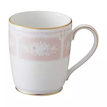 Noritake Mug 295cc Lace Wood Gold Pink Fine Porcelain T9755A/1507-4