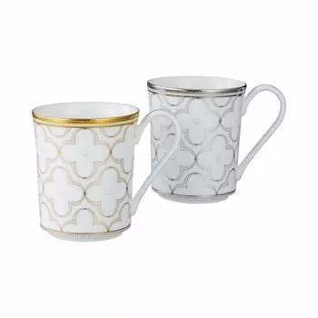 Noritake Mug color pair 395cc Trefolio 2 pieces Bone China (changeable set) approx. Gold/Platinum Gold/Platinum P93656/4945-57