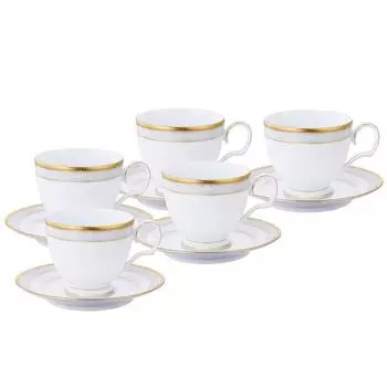 Noritake набор чашек и блюдец 250 куб. см Hampshire Gold 5 предметов тонкий фарфор и (Кофе чай) Ф91988/4335