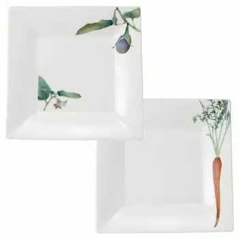 Noritake Noritake Square Plate Change Pair 23cm Shunsai Kyoka Microwave Safe Dishwasher Safe 2 Pieces Kamo Eggplant Kintoki Carrot Fine Porcelain