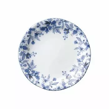 Тарелка Noritake 21 см, отделка Blue Sorrentino Line, подходит для микроволновой печи, можно мыть в посудомоечной машине, 1 шт., синий костяной фарфор 4965L/59311A синий