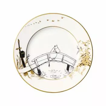 Noritake Plate Moomin Moominvalley Comet 1 Piece White Bone China 18.5cm TG97215/N-090L